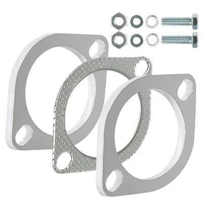 2 Bolt 3 inch/76mm Exhaust Flange Connection Kit Exhaust Flange & Exhaust Gasket Kit with Bolts & Nuts for 76mm Downpipe(2 Pcs Flange)