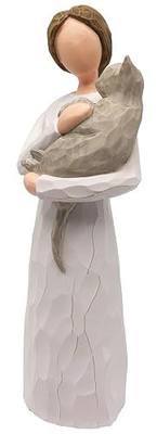 FRUMOASA Cat Angel Figurine 6" Loss of Cat Sympathy Memorial Gift Statue | Loss of cat remembrance keepsake, with condolence card, in memory of passing away cat, pet bereavement gift