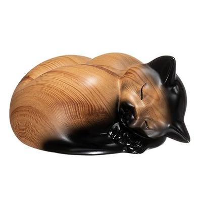 Pet Urns,Sleeping Resin Cremation Cat Urn, Cat Urns for Ashes, Small Animal Urn (Cream)…