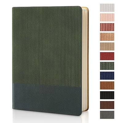 Lined Journal Notebook for Work College Ruled Notebook 5.79" x 8.27" A5 PU Leather Daily Journaling Notebook 216 Pages for Women Men Daily Writing Business School Travel Gift (Dark Green)