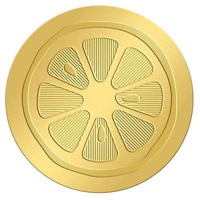 CRASPIRE 2 Inch Envelope Seals Stickers Lemon Fruit Citrus Slice 100pcs Embossed Foil Seals Adhesive Gold Foil Seals Stickers Label for Wedding Invitations Envelopes Gift Packaging