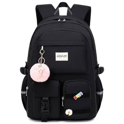 abshoo Big Student Laptop Backpack For College Women Middle High School Teen Girls Bookbag Travel Daypack (Black) | For College