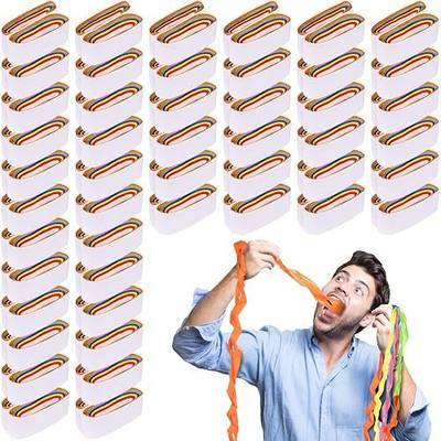 Wettarn 24 Pcs Mouth Coils Vomit Paper Magic Tricks Clown Magician Accessories Colored Mouth Coils Paper Stage Gimmick Funny Illusion Magic Props for Adults