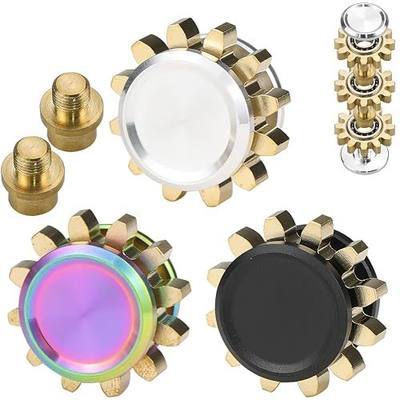 FREELOVE Gear Fidget Spinner for Adults, Mini Tiny Small Finger Toys, Metal Copper Cog Ball, Quiet Silent Figette EDC, Kinetic Hands Gyro for Stress Anxiety Men