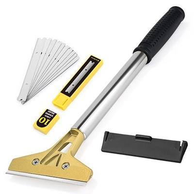 EHDIS Flat Top Grill Scraper Razor BladeGlass Scraper Tool, 4 Inch Metal Blade Kitchen Scraper for Cleaning Griddle & Flat Top Grill for Diner, Bar, Hotel, Restaurant