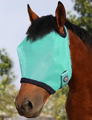 Harrison Howard All Round Mesh Horse Fly Mask UV Protective with Fleece Padded Edging Mint M