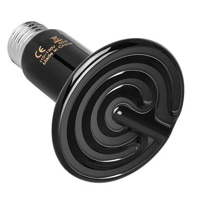 Simple Deluxe 50W Ceramic Heat Emitter Reptile Heat Lamp Bulb No Light Emitting Brooder Coop Heater for Amphibian Pet & Incubating Chicken Black