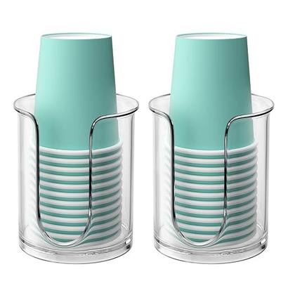 Bathroom Cup Dispenser 5 oz Countertop,2 Pack Mouthwash Cup Holder for Bathroom,PC Small Disposable Cup Holder for 5oz Paper Cups and Mouthwash Cups