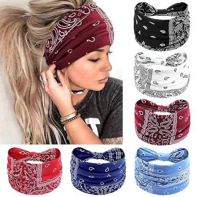 Awumbuk Wide Headbands for Women Knotted No Slip Head Bands Soft Turban Headband Hair Accessories Boho African Solid Color Head Wraps for Women Yoga Workout (Multi-colored-1)