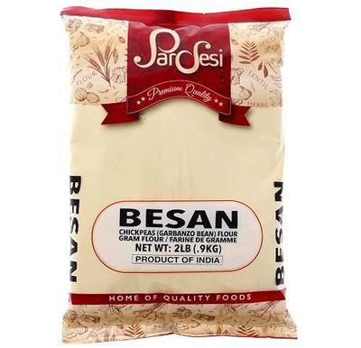 Pardesi Besan, Gram Flour, Chickpeas Flour, White Garbanzo Bean Flour, Hummus Flour - 2LB (0.9kg) - Non-GMO, Gluten Free, Vegan, High Plant-Based Protein