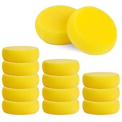 Round Painting Sponge, 12 Pcs Pottery Sponges, 3inch Yellow Artist Sponges Craft Clay Sponge Watercolor Sponges for Face Painting Pottery Ceramics Art Crafts, Suitable for People Aged 18 and Above