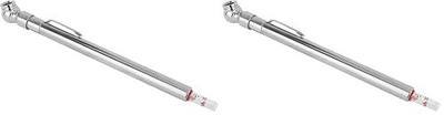 Milton S-921 Pencil Tire Pressure Gauge, Passenger Car, with Built-in Deflator Valve, Durable Plated Brass, Pressure Measured in PSI & kPa (Pack of 2)