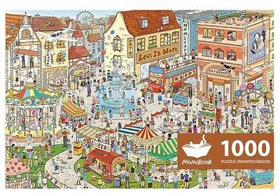 MOMIBOOK 1000 Piece Puzzle for Adults Jigsaw Puzzles, Painting Image, Hard | Weekends in a Small Town, Classic, Town Houses Puzzles, Unique Party Christmas Birthday Gifts, Wall Decor