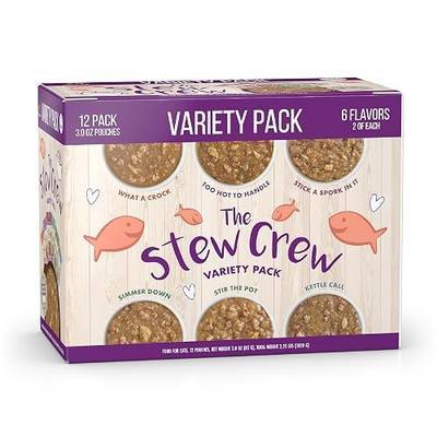 Weruva Classic Stew Cat Food, The Stew Crew Variety Pack, 3oz Pouch (Pack of 12)