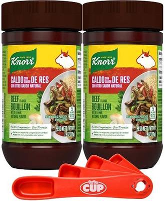 Knorr Granulated Bouillon, Beef Flavor, 7.9 oz (Pack of 2) with By The Cup Swivel Spoon