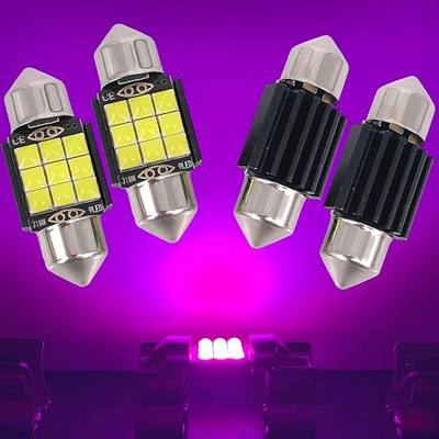 SOCAL-LED LIGHTING 31mm Festoon LED Bulb Canbus Super Bright 3030 Chipset Car Interior Dome Light DE3175 Map Light, Pink, Pack of 4