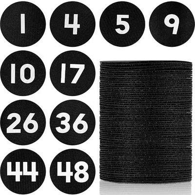 Ireer 48 Pcs Carpet Marker Spots, Carpet Dots with Number 1-48, Line up Spots for Rug, 4 Inch Floor Dots Supplies Decoration(Black, White)