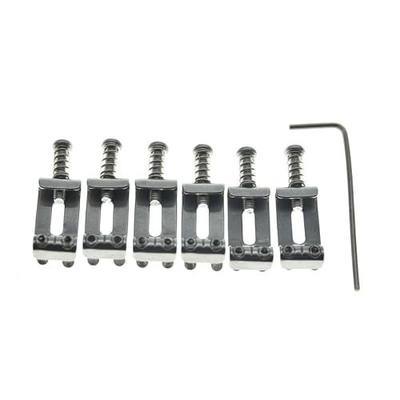 Dopro Stainless Steel Vintage Guitar Bridge Saddles Vintage Bent Style Guitar Saddles for FD American/Squier/Import Strat/Stratocaster 10.5mm String Spacing Silver