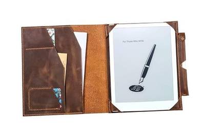 Handcrafted Rugged Leather Folio Cover Case for Supernote A5X2 A6X2 Nomad, Vintage Style Cover with Built-in Stand and Pen Loop N03-LSPA56XU