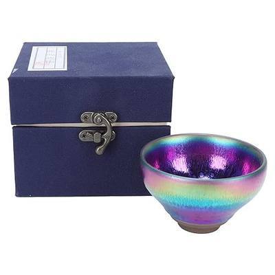 Alvinlite Ceramic Cup, Jianzhan Tea Set Chinese Tenmokus Tea Cup Porcelain Tea Bowl Handmade Fancy Glaze Kungfu Tea Cup Traditional Collection Cup Mug for Home Decoration Gift