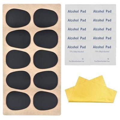 Rockhouse 0.8mm Saxophone Mouthpiece Pad Alto Tenor Tooth Guard Patch Black | 10-Pack Woodwind Accessories Oval Teeth Cushion for Alto Tenor Sax, Relieve Lip Fatigue Cover, Easy Peel & Stick Use