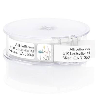 Wildflower Rolled Address Labels / 250 Personalized Return Address Labels/Designer Address Stickers in Elegant Plastic Dispenser