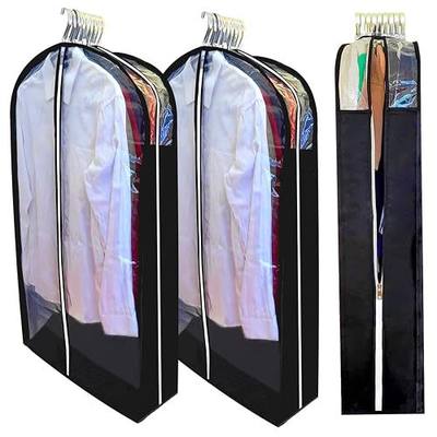 6.3" Gusseted Suit Bags for Closet Storage, Clear Garment Cover | Clear windows & dual zippers ensure easy access. Protect coat from dust & wrinkles. 40” breathable & washable bag for clothes