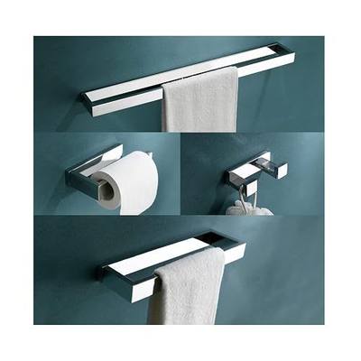 4-Pieces Bathroom Hardware Set, Polished Chrome Towel Bar Set, Wall Mounted Stainless Steel Bathroom Hardware Accessories Set, 23.6 inch