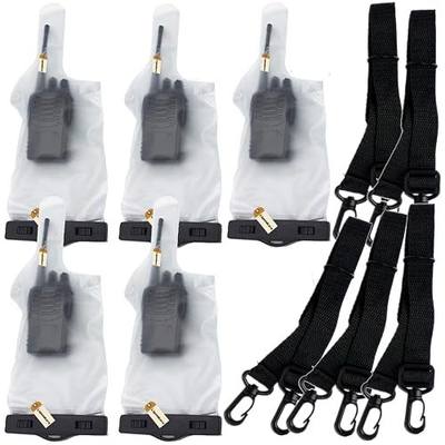 Lsgoodcare 5Pcs Portable Two Way Radio Waterproof Rainproof Bag Case Pouch Compatible with Motorola Kenwood Midland UV-3R UV-5R PX-888 Walkie Talkie Radio,5 Inch x 13.8 Inch, White