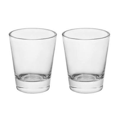 Heavy Base Shot Glasses, 1.5 oz Sets of Clear Shot Glass (2 Pack), Measuring Cup for Espresso, Liquid, and Wine - Heavy Glass (Glass, 2Pack)