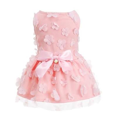 Laifug Dog Dress Puppy Print Princess Dog Dress Cute Party Wear (Pink, L)