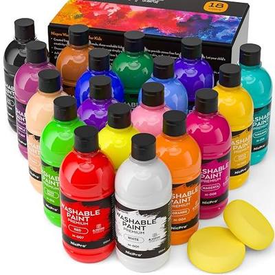 Nicpro 18 Colors Large Washable Paint Set for Kid (8.45oz), Teacher Classroom Must Haves, Acrylic Bulk Paint Supplies Non Toxic Tempera Paint for Art, Craft DIY, Poster & Finger Paint, School, Home