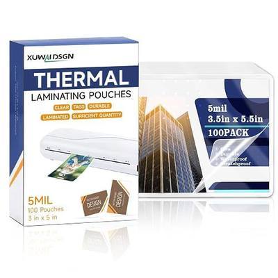 100 Pack 5mil 3“x5" Thermal Laminating Pouches Badge Laminate Pouches Clear Laminated Luggage Tags Laminator Pouches