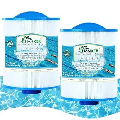 PAS50SV-F2M Spa Filter Cartridge Replaces for Unicel 6CH-502, Filbur FC-0311, PAS502SV, AK-90161, PAS50, M60506, XLS-604, 60506 Hot Tub Filter, 50 sq.ft Artesian Spas, 2 Pack
