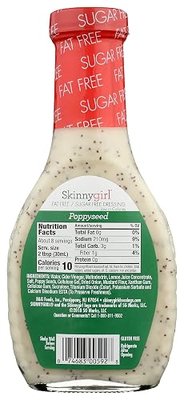Skinny Girl Poppyseed Fat Free Dressing, Vegan Friendly, Kosher, Gluten Free, 8 Fluid Ounce (Pack of 6)