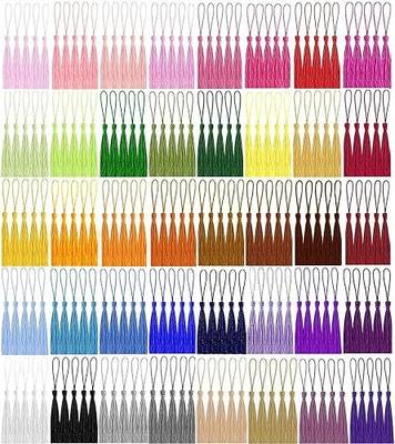 200 Pieces Bookmark Tassels, BetterJonny Handmade Silky Floss Soft Craft Mini Small Tassels with Loops for Bookmarks DIY Crafts Jewelry Making, 40 Colors