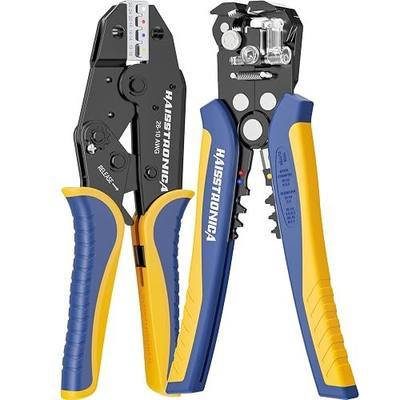 haisstronica Wire Stripper and Crimping Tool,AWG 24-10 Automatic Stripper Tool with AWG 26-10 Ratchet Wire Crimper For Heat Shrink Connectors