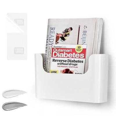 Jomola No Drilling Wall Mount File Holder - Mail Organizer with Adhesive Pad, Off-White (1 Count)