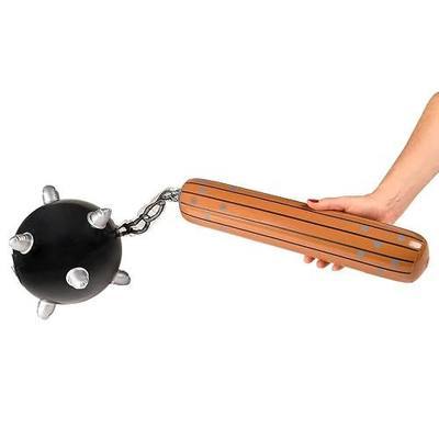 Large Mace Inflate (30") Inflatable Mace Soft Toy for Renaissance Halloween Knight Prop Accessory Spikey Ball and Chain.