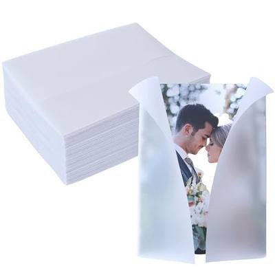 200 Pack Pre-Folded Vellum Jackets for 5x7 Invitations -Vellum Envelope for Wedding Invitations Wraps - Bulk Transparent Paper Envelope Liners for Wedding Cards