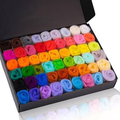 Wonvoc 54 Colors Needle Felting Wool, 9.5oz/270g Roving Wool | Wool Roving Bulk, Wool Roving for Needle Felting, Felting Wool Assorted Colors