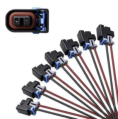 HiSport LS Truck Fuel Injector Connector Pigtail Wire Compatible with Chevrolet GMC 1500 2500 3500 Mini Multec 2 (8 pack) Replace 17113553 17113698 WPINJ31X8