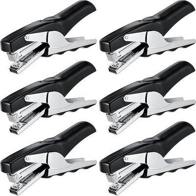Yexiya 6 Pcs Heavy Duty Plier Stapler Heavy Duty Office Hand Held Staplers Effortless 50 Sheet Capacity Desk Good for Stapling Home Warehouse School, Black