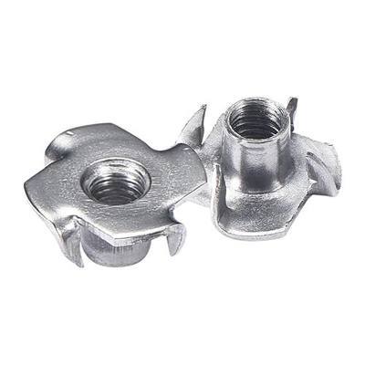 Bolt Dropper T-Nuts - Stainless Steel 4-Pronged Tee Nut, M6x9mm - Dependable Hardware for Fastening Wood, Particle or Composite Material Workpieces - Set of 25