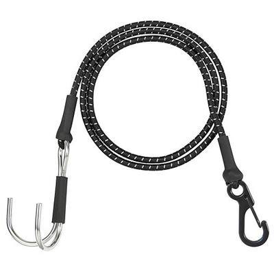 1/10 RC Crawler Elastic Force Escape Rope,Kinetic Winch Strap, 1/10 Scale RC Accessories Rescue Trailer Hook for Axial SCX10 Traxxas TRX4 Upgrade Parts (Black)
