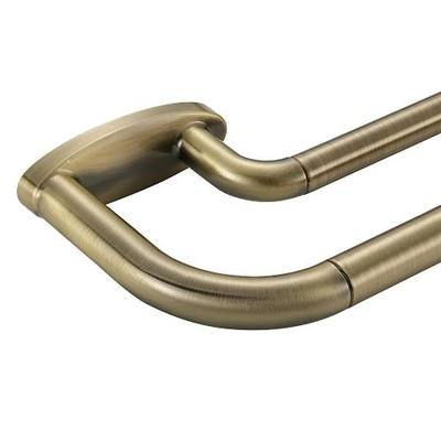 Double Curtain Rods Antique Bronze,Room Darkening Drapery Rod for 72-144 Inches,Adjustable 3/4 Inches Front and 5/8 Inches Back Quality Metal Rod for Window,Wrap Around Design