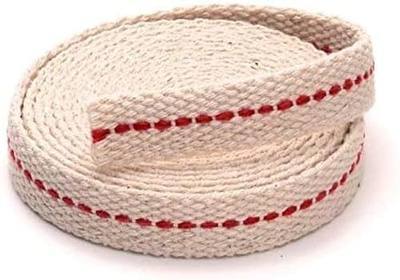 Bless International 3/4" Inch 100% Natural Cotton Flat Wick 6.5 Foot (2 Meter Approx) Roll with Genuine Red Stitch for Paraffin or Kerosene Based Lanterns, Oil Lamps, Burners & Replacement
