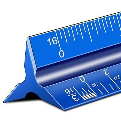Architectural Scale Ruler, Imperial Architect Scale, Engineer Scale Ruler | Aluminum Architect Ruler 12''Scale Ruler Architecture Ruler Triangle Drafting Ruler Architects Draftsman Students Engineers
