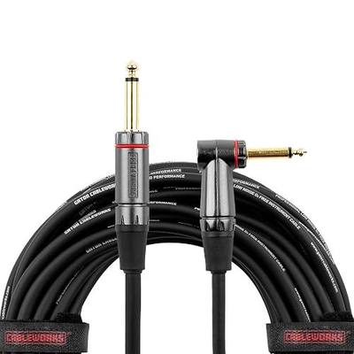 Cableworks By Gator Cases Headliner Series Premium 10 Ft Straight to Right Angle Guitar Instrument Cable (GCWH-INS-10RA)