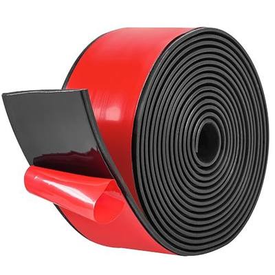 Adhesive Neoprene Rubber Strips 2" Wide x 1/16" Thick x 10' Long, Sheets, Rolls With Self-Stick Backing for Matting, Padding, Sealing, Gaskets